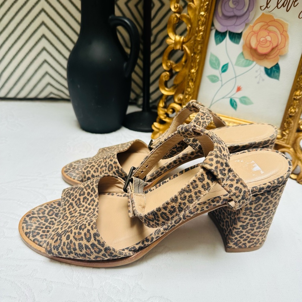 Able Local + Global Block Leopard Print Suede Lea… - image 6